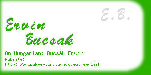 ervin bucsak business card
